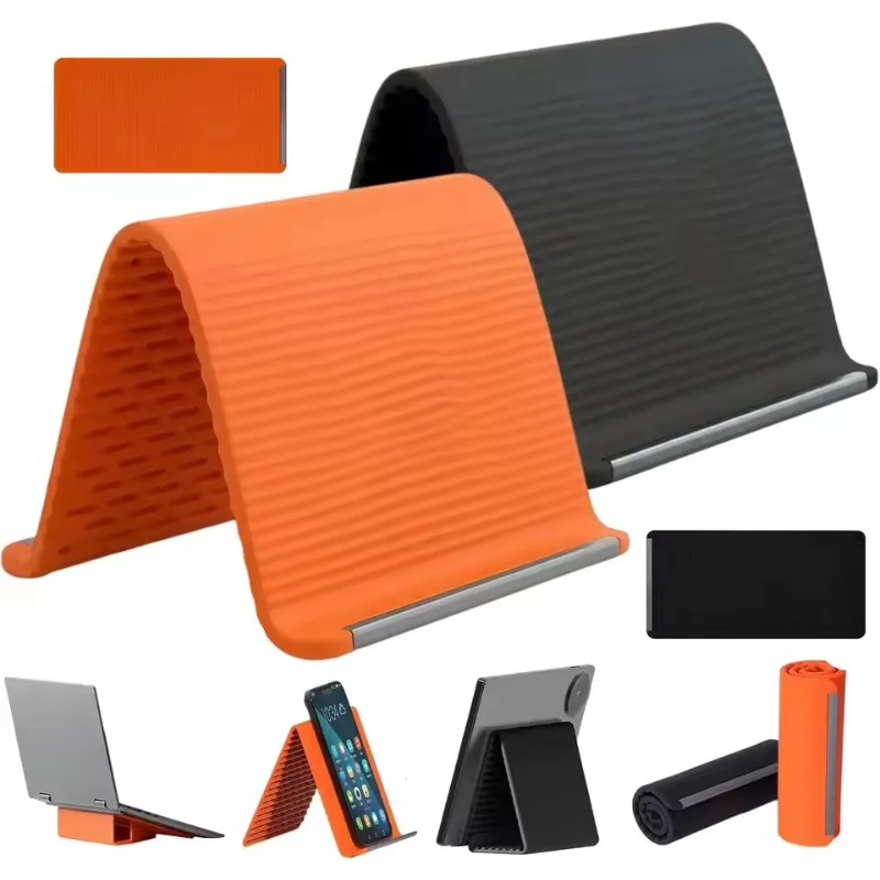 Desk Setup Home Office - Flexible Foldable Silicone Phone Holder Portable