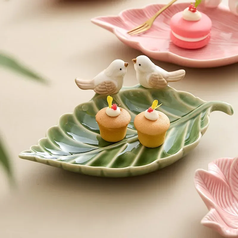 Desk Setup At Home - Cute Bird Tray Ceramic Jewelry Storage