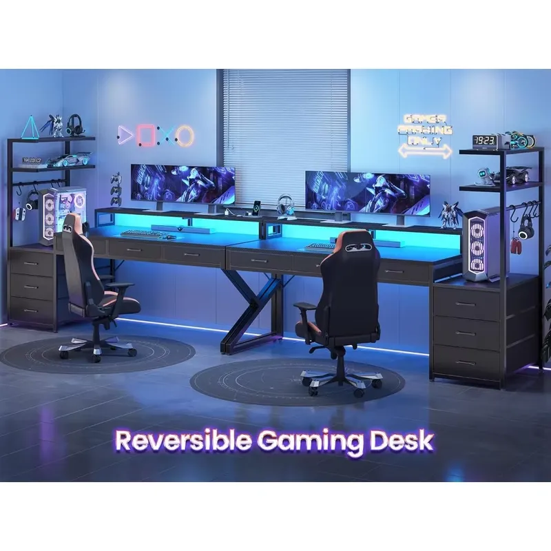 55 Inch Gaming Desk with 6 Dra - огляд і ціна Desk Setup Corner