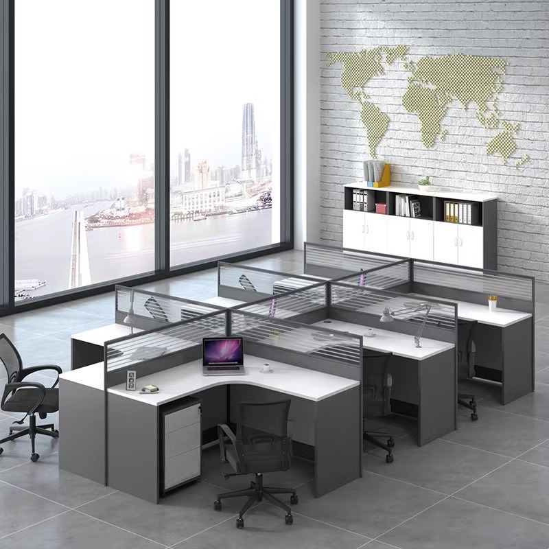White Office Desk for 2 4 or 6 - огляд і ціна Desk Setup Corner
