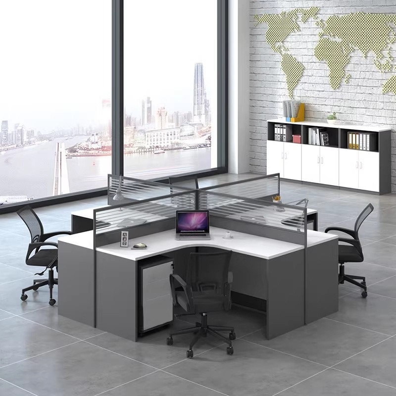 White Office Desk for 2 4 or 6 - огляд і ціна Desk Setup Corner