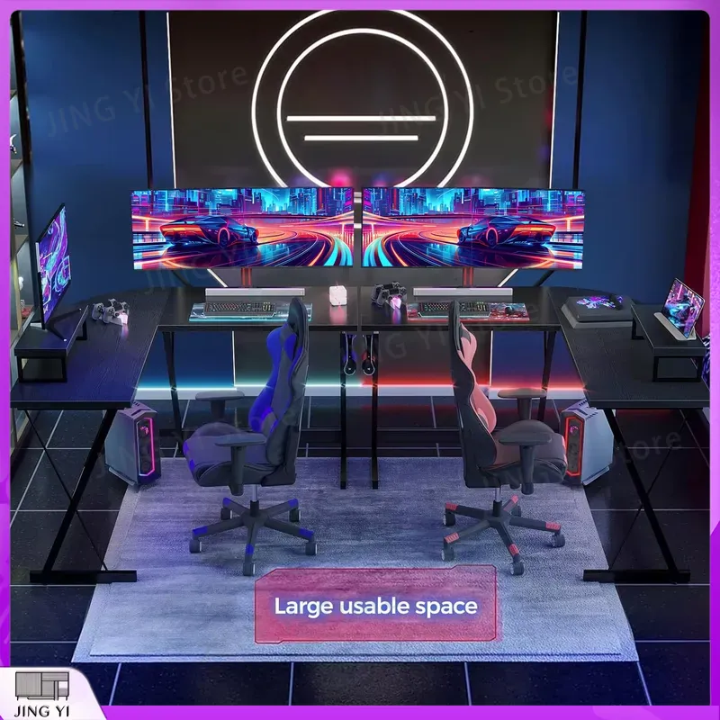 L Shaped Gaming Desk with Moni - огляд і ціна Desk Setup Corner