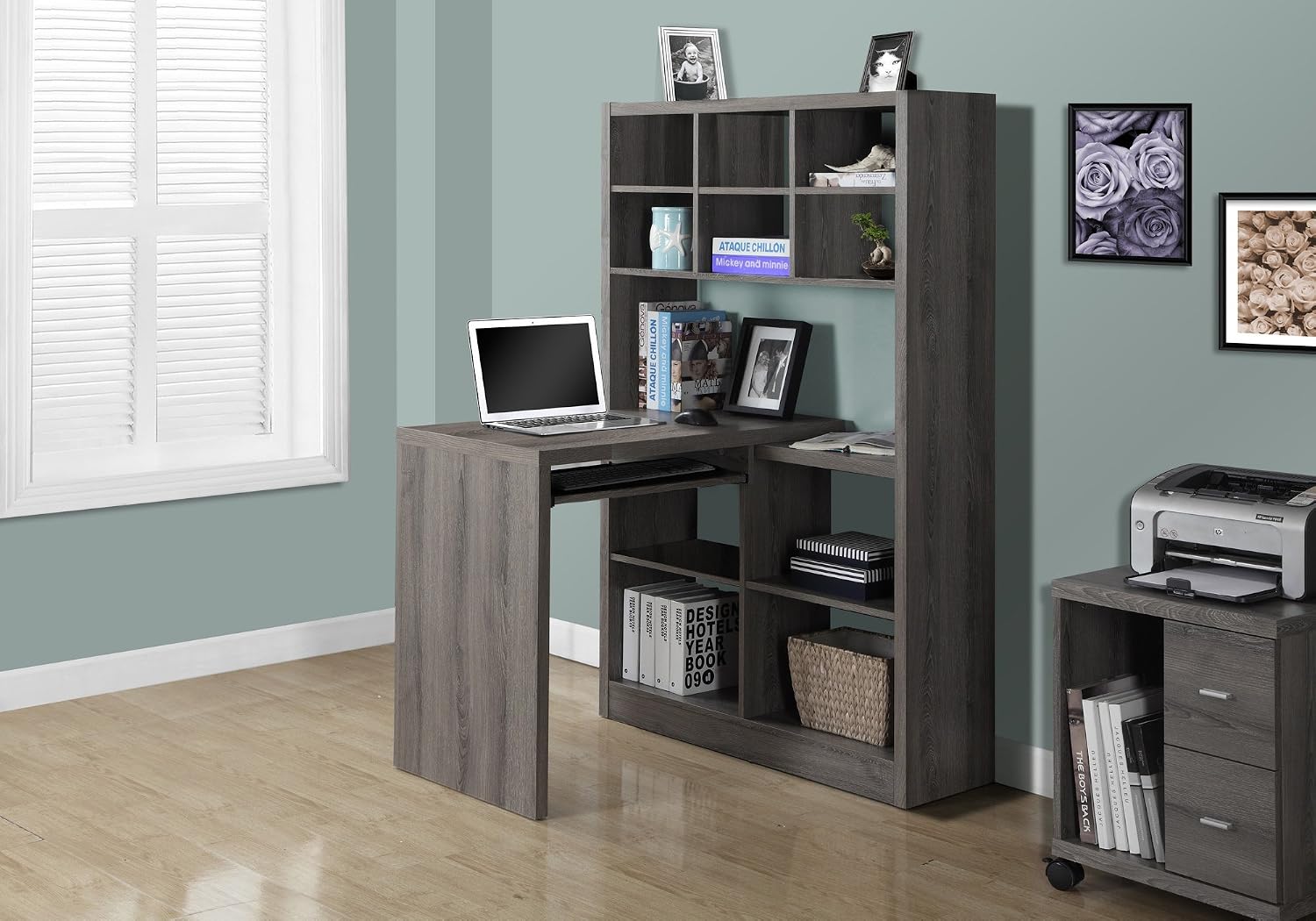 Corner Desk with Adjustable Sh - огляд і ціна Desk Setup Corner
