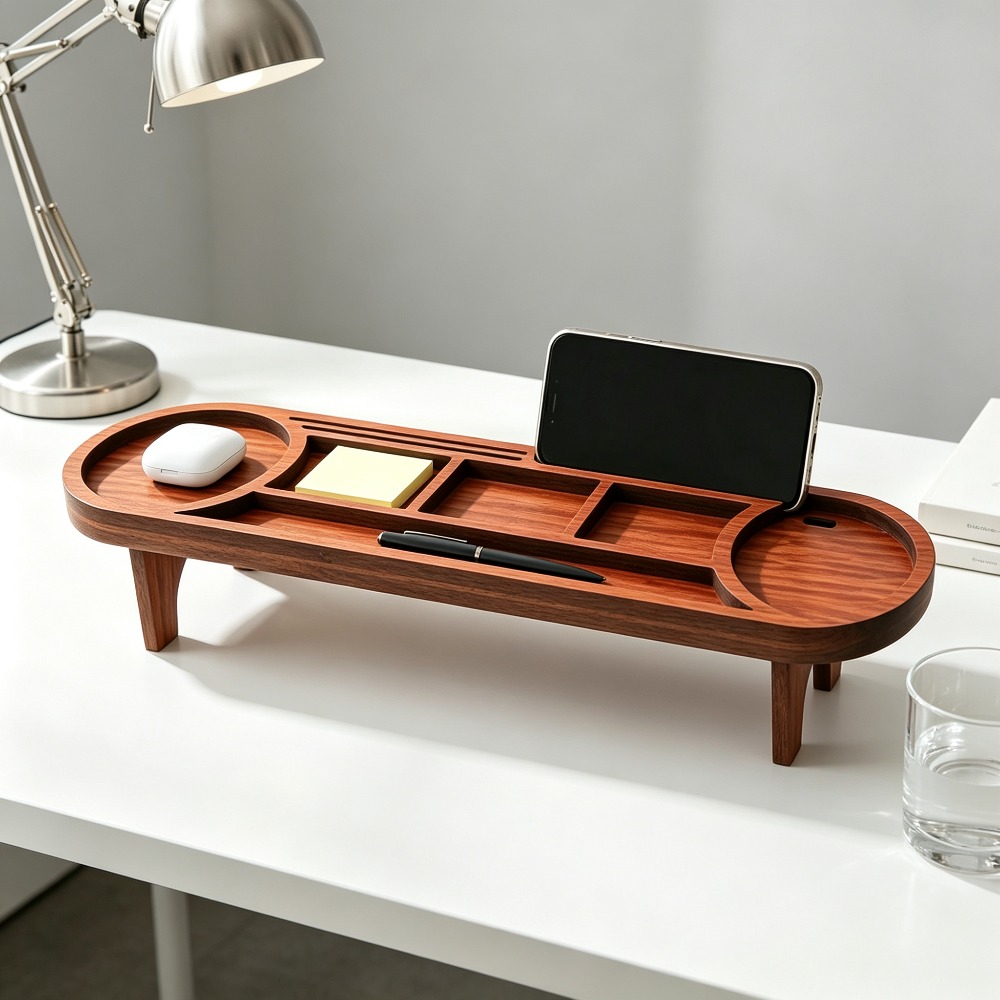 Wooden Desk Organizer with Pho - огляд і ціна Desk Setup Home Office