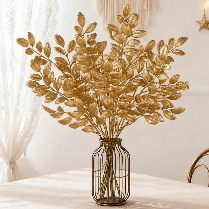 10Pcs Artificial Plants Golden - огляд і ціна Desk Setup At Home