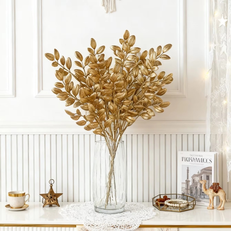 10Pcs Artificial Plants Golden - огляд і ціна Desk Setup At Home