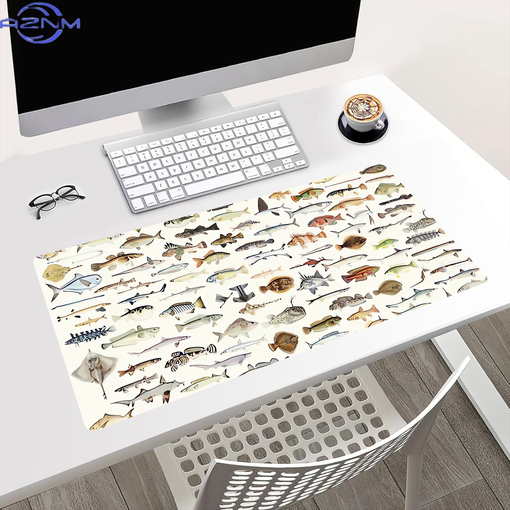 Fish Desk Mat for Mood Lightin - огляд і ціна Desk Setup Corner